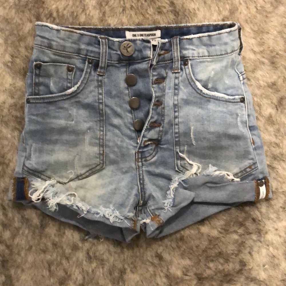 High waisted jean shorts